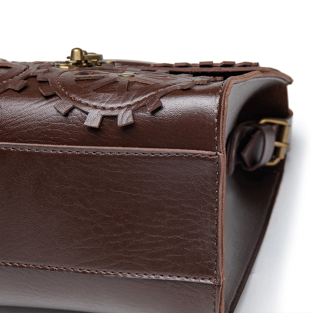 Steampunk Leather Saddle Bag Purse - Lock Buckle Classic - Image 6