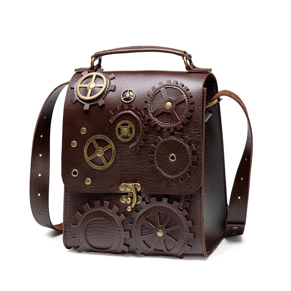 Steampunk Leather Saddle Bag Purse - Lock Buckle Classic - Image 10