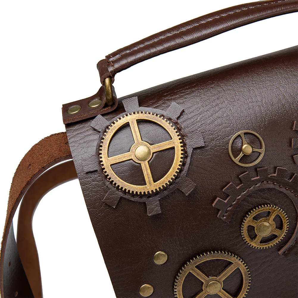Steampunk Leather Saddle Bag Purse - Lock Buckle Classic - Image 11