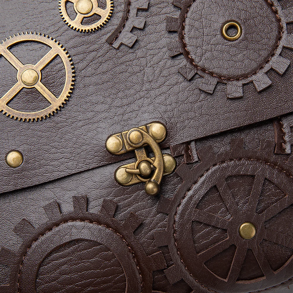 Steampunk Leather Saddle Bag Purse - Lock Buckle Classic - Image 12