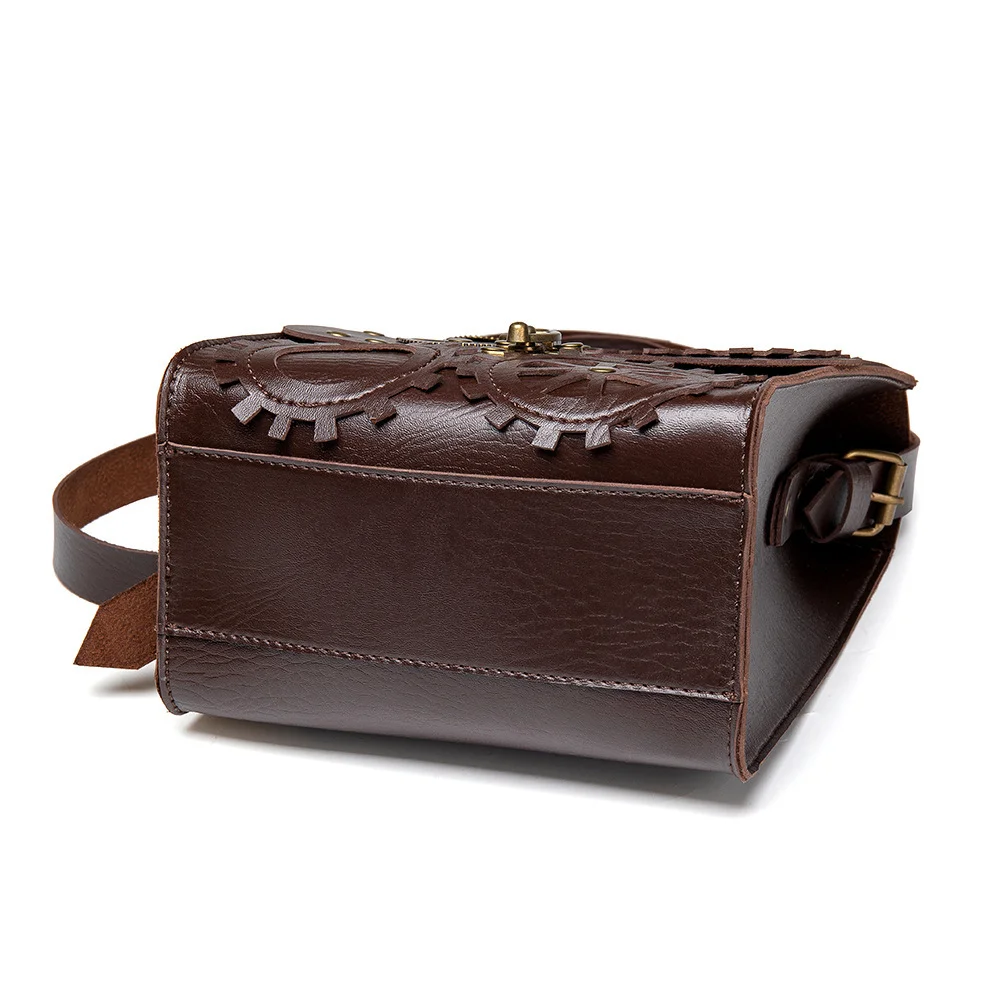 Steampunk Leather Saddle Bag Purse - Lock Buckle Classic - Image 15