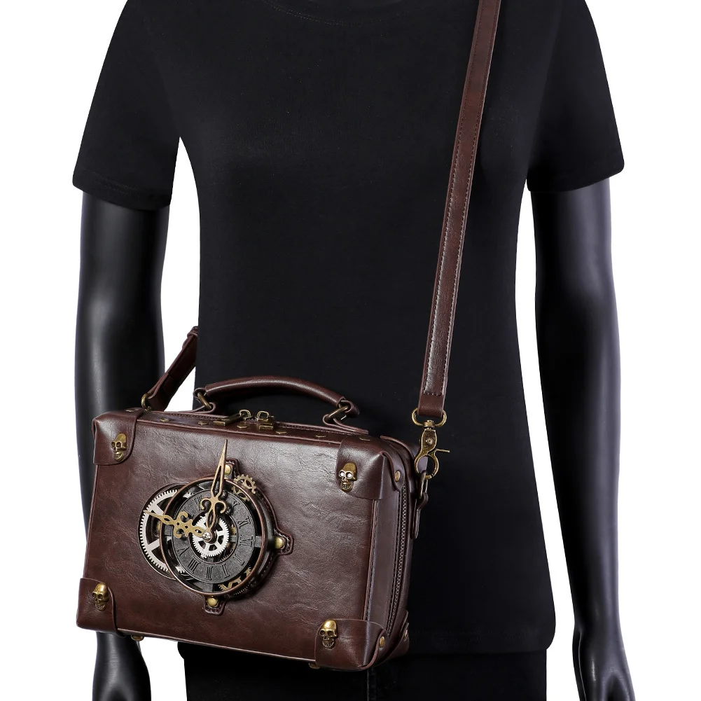 Steampunk Motorcycle Sling Bag - Contrast Rivet Chain - Image 2