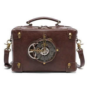 Steampunk Motorcycle Sling Bag - Contrast Rivet Chain