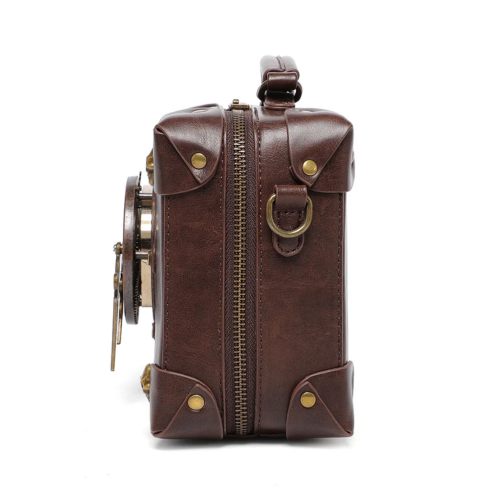 Steampunk Motorcycle Sling Bag - Contrast Rivet Chain - Image 10