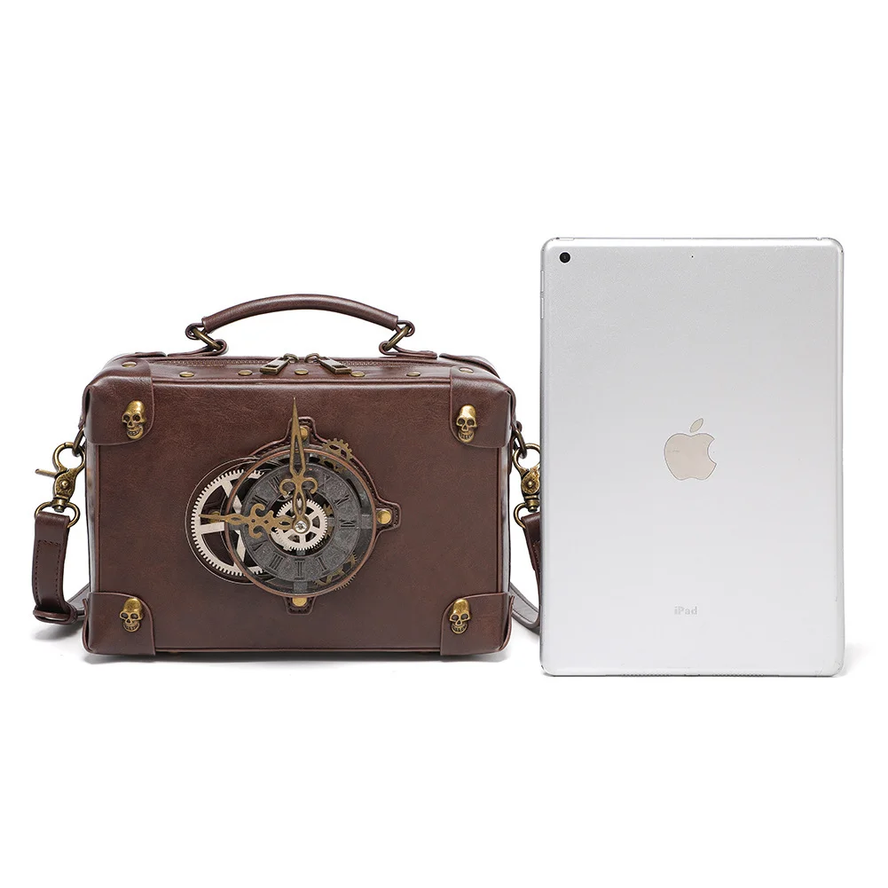 Steampunk Motorcycle Sling Bag - Contrast Rivet Chain - Image 12