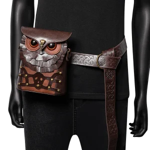 Steampunk Leather Saddle Bag Purse - Floral Hollow Mini