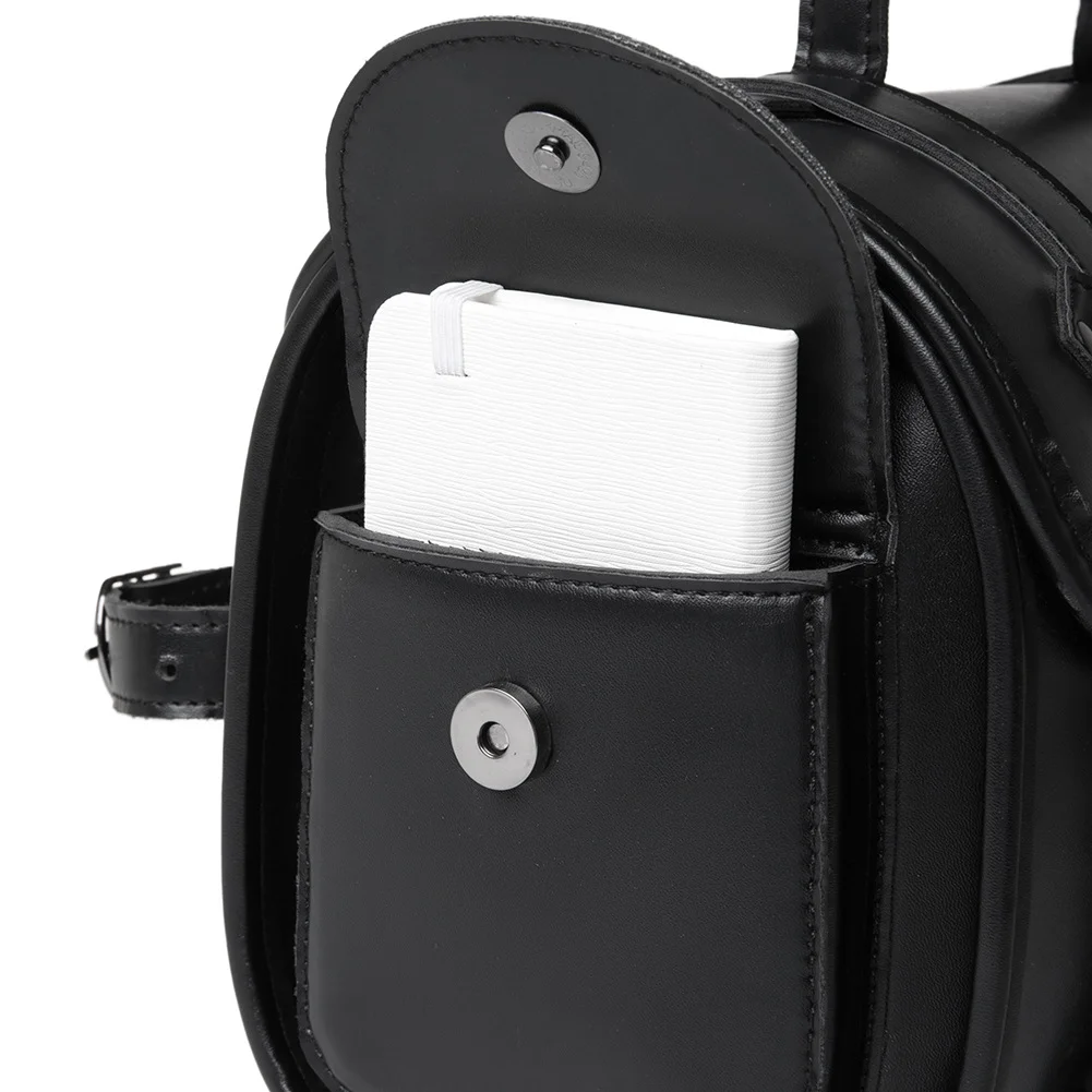 Dyna Saddlebags - Classic Black Leather Motorcycle Bag - Image 4