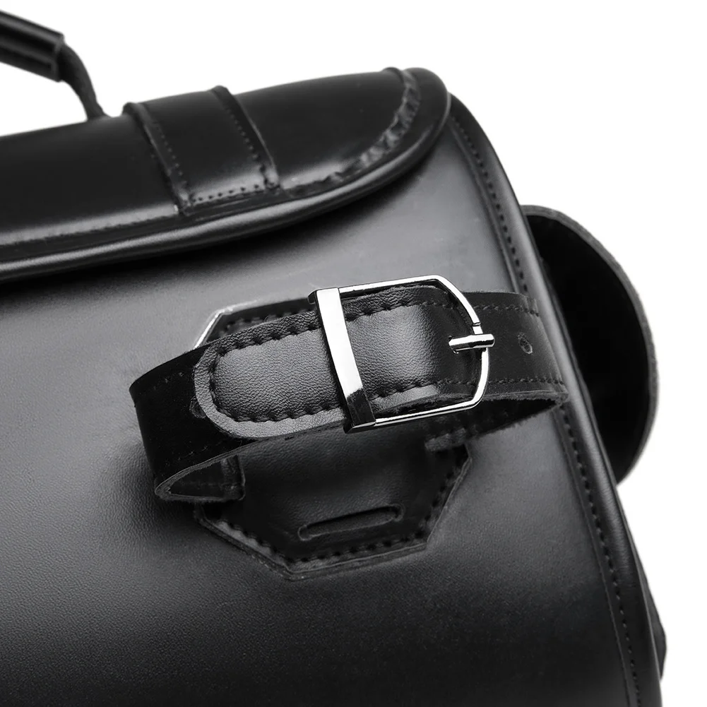 Dyna Saddlebags - Classic Black Leather Motorcycle Bag - Image 11