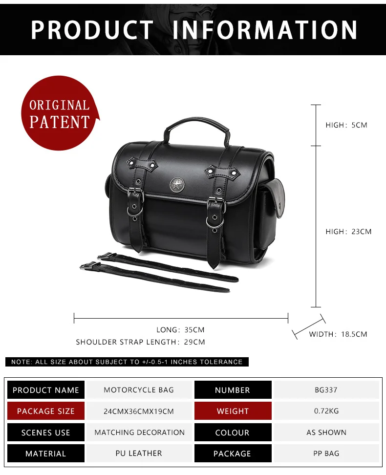 Dyna Saddlebags - Classic Black Leather Motorcycle Bag - Image 13