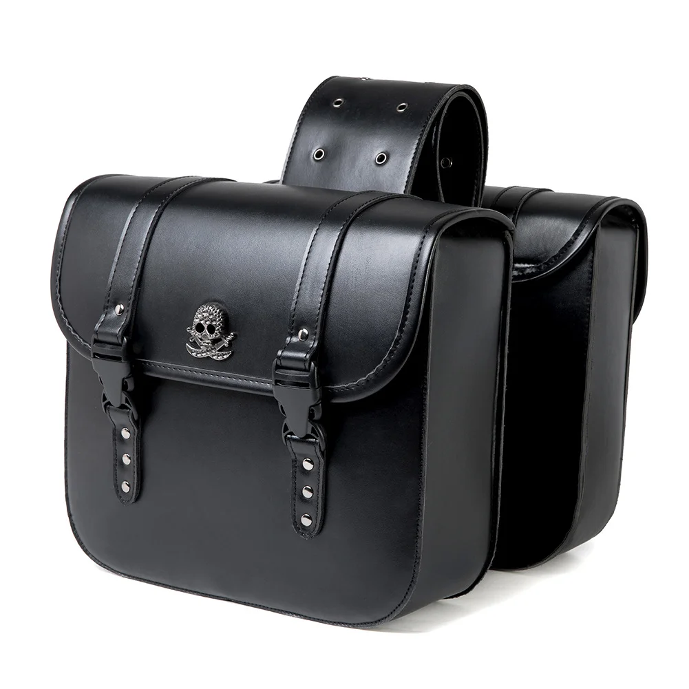 Dyna Saddlebags - Riveted Classic Leather Motorcycle Set - Image 3