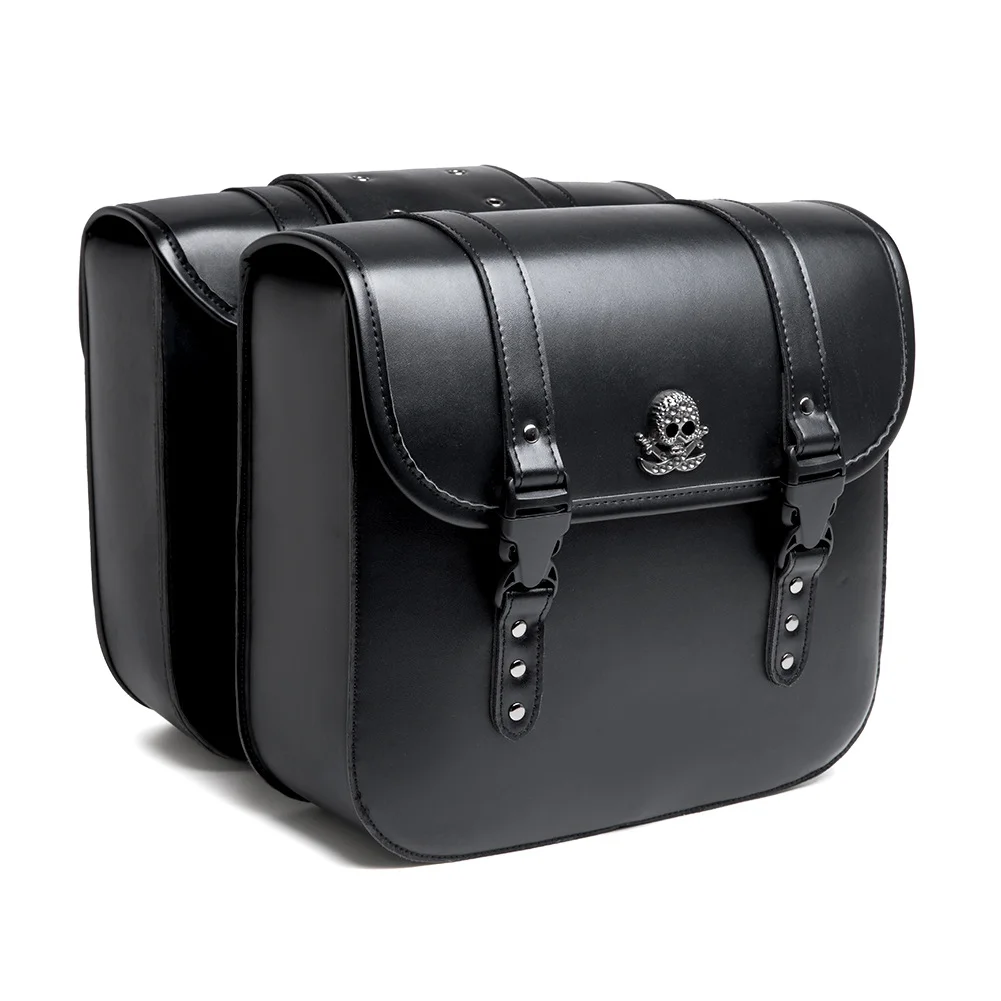 Dyna Saddlebags - Riveted Classic Leather Motorcycle Set - Image 6