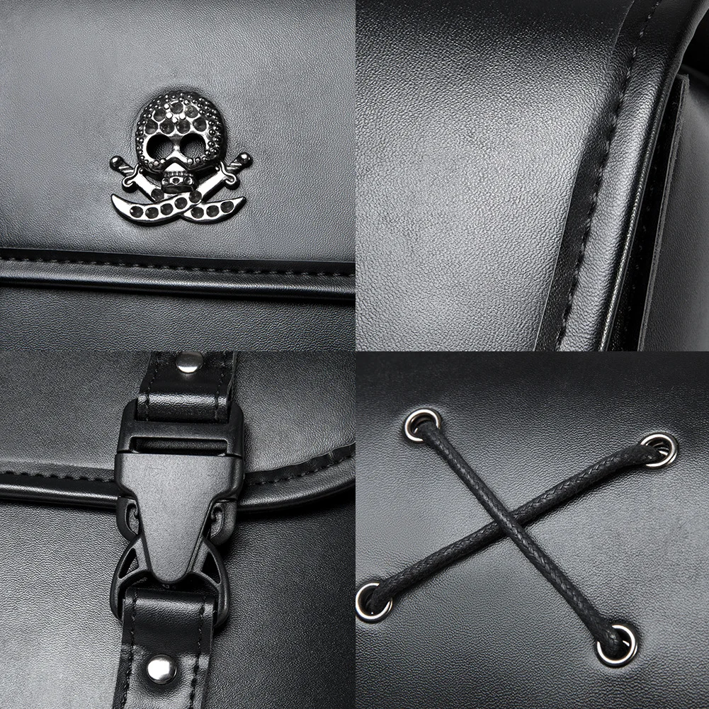Dyna Saddlebags - Riveted Classic Leather Motorcycle Set - Image 12