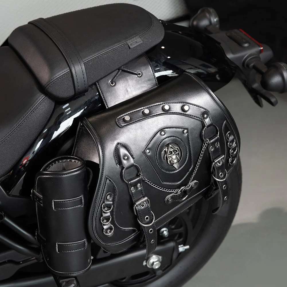 Sportster Saddlebags - Slim Profile Leather Motorcycle Bags - Image 3