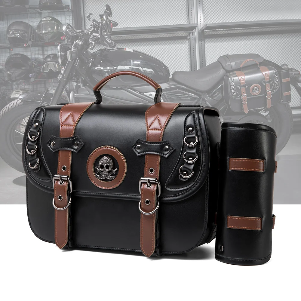 Vintage Leather Saddlebag - Compact Cruiser Single Bag - Image 6