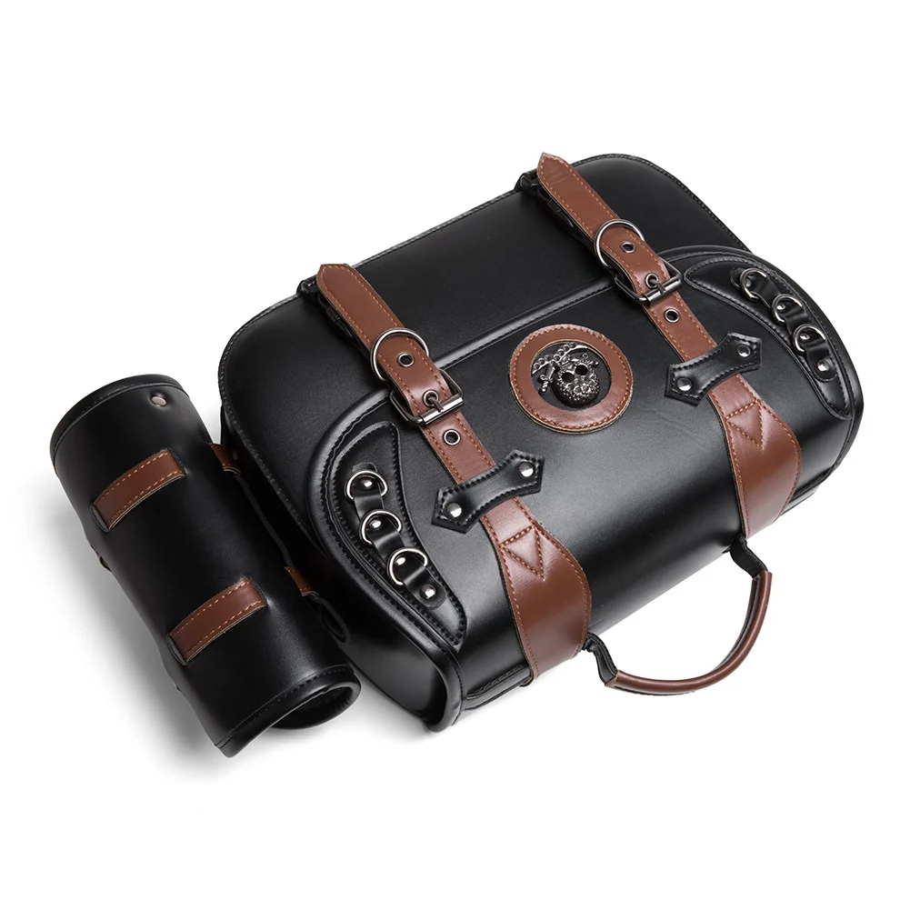 Vintage Leather Saddlebag - Compact Cruiser Single Bag - Image 8