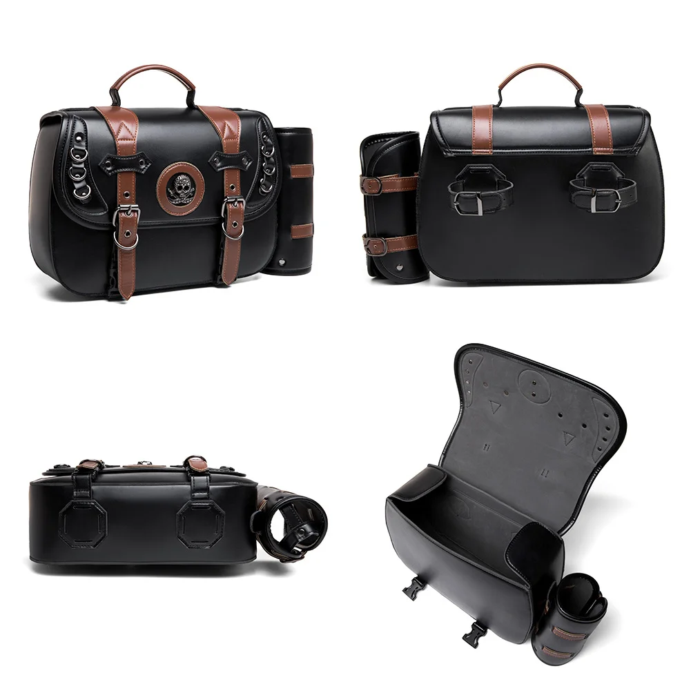 Vintage Leather Saddlebag - Compact Cruiser Single Bag - Image 9