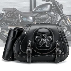 Sportster Saddlebags - Distressed Leather Motorcycle Set
