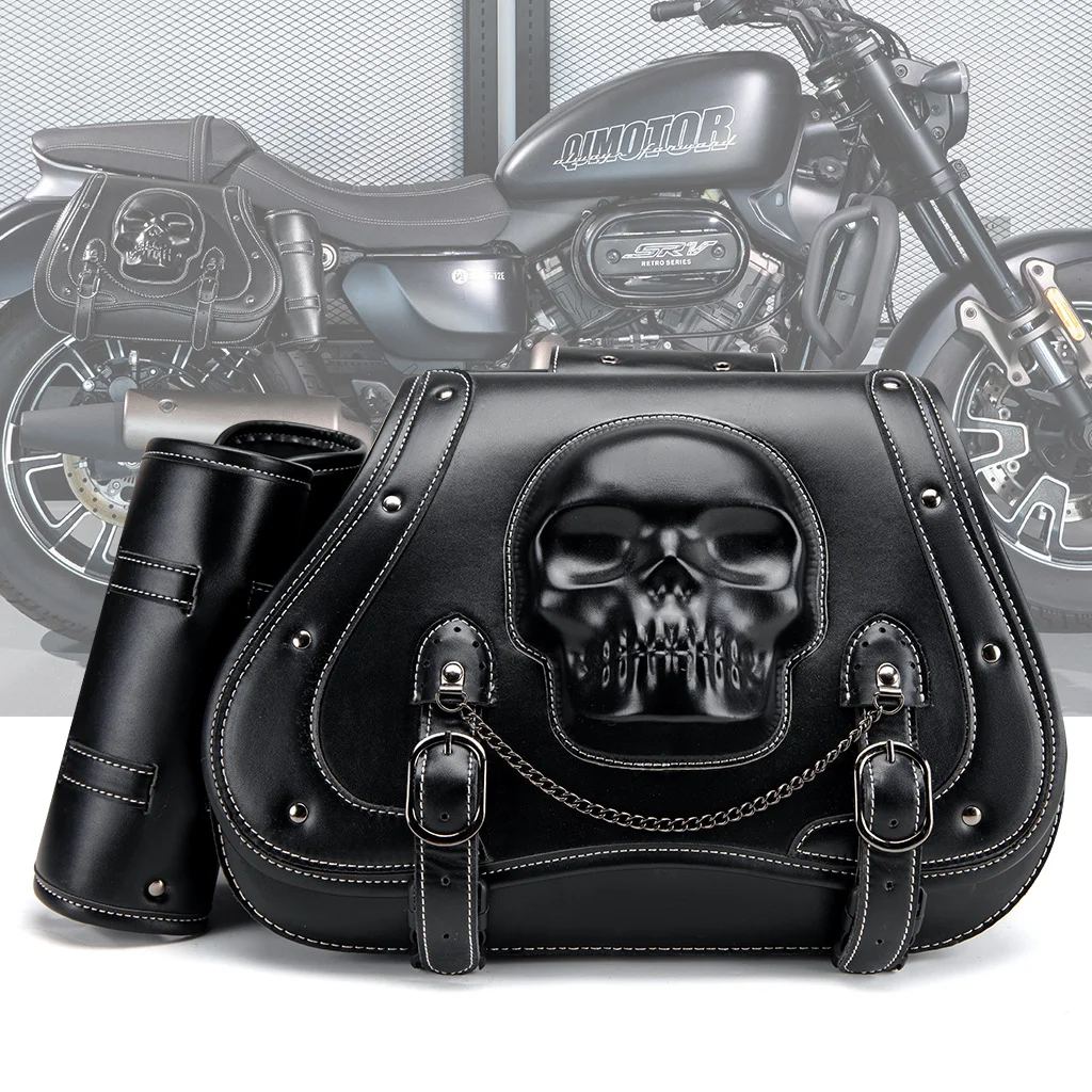 Sportster Saddlebags - Distressed Leather Motorcycle Set