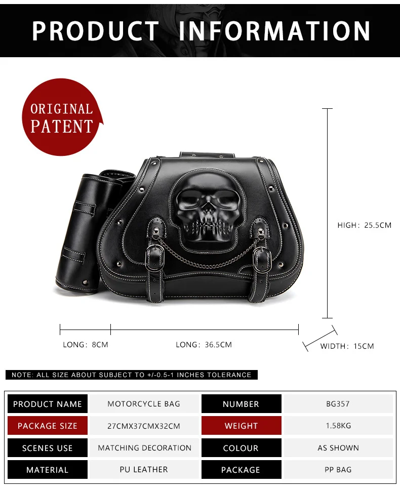 Sportster Saddlebags - Distressed Leather Motorcycle Set - Image 2