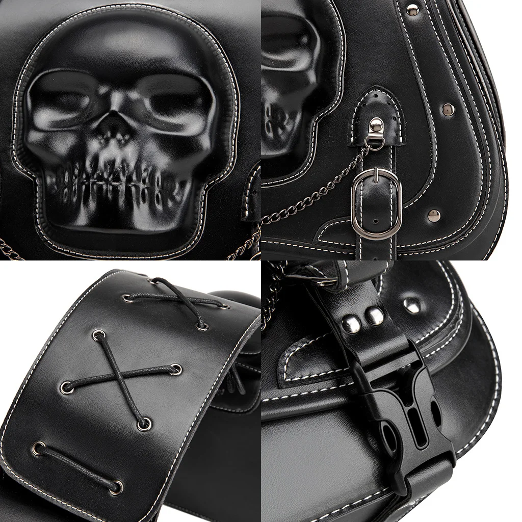Sportster Saddlebags - Distressed Leather Motorcycle Set - Image 5