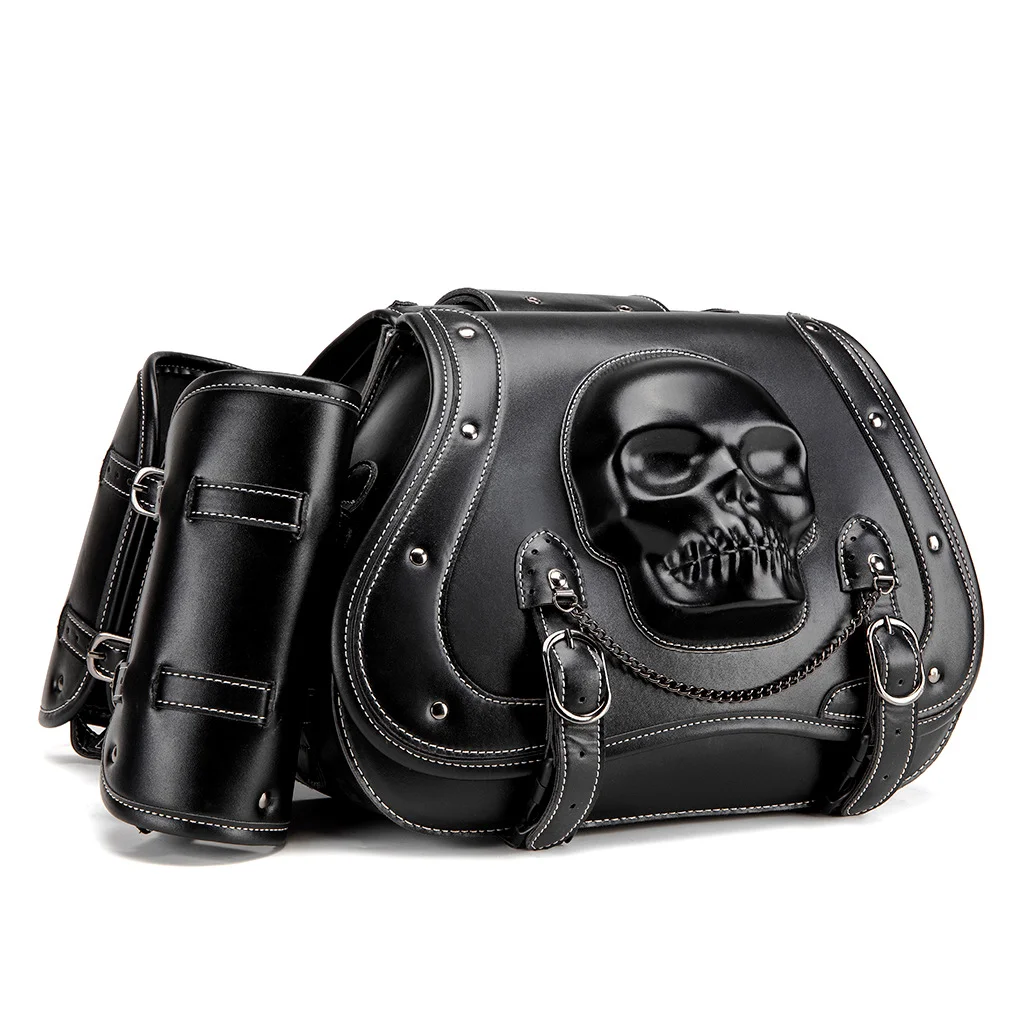 Sportster Saddlebags - Distressed Leather Motorcycle Set - Image 6