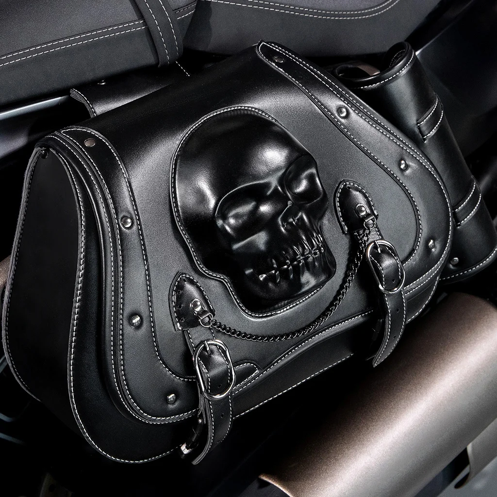 Sportster Saddlebags - Distressed Leather Motorcycle Set - Image 11