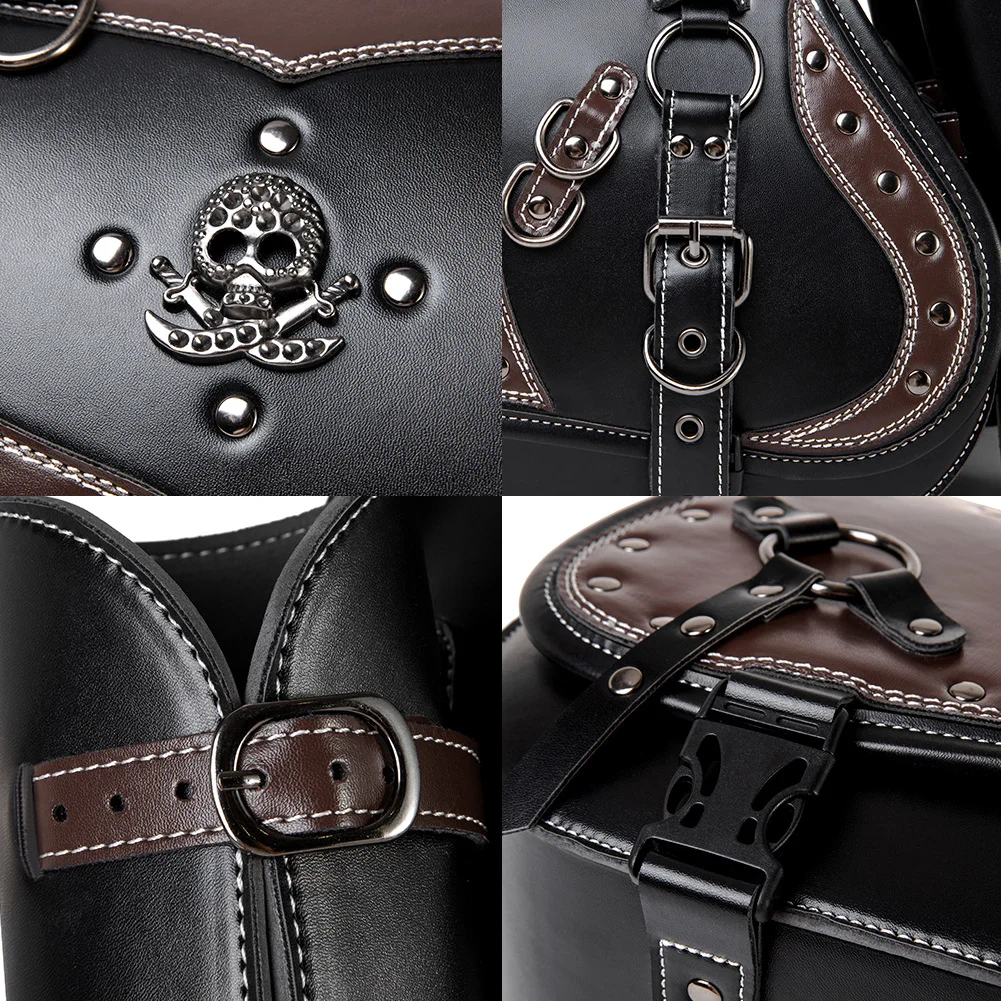Dyna Saddlebags - Heritage Brown Leather Motorcycle Set - Image 5