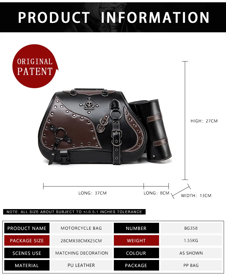 Dyna Saddlebags - Heritage Brown Leather Motorcycle Set - Image 7