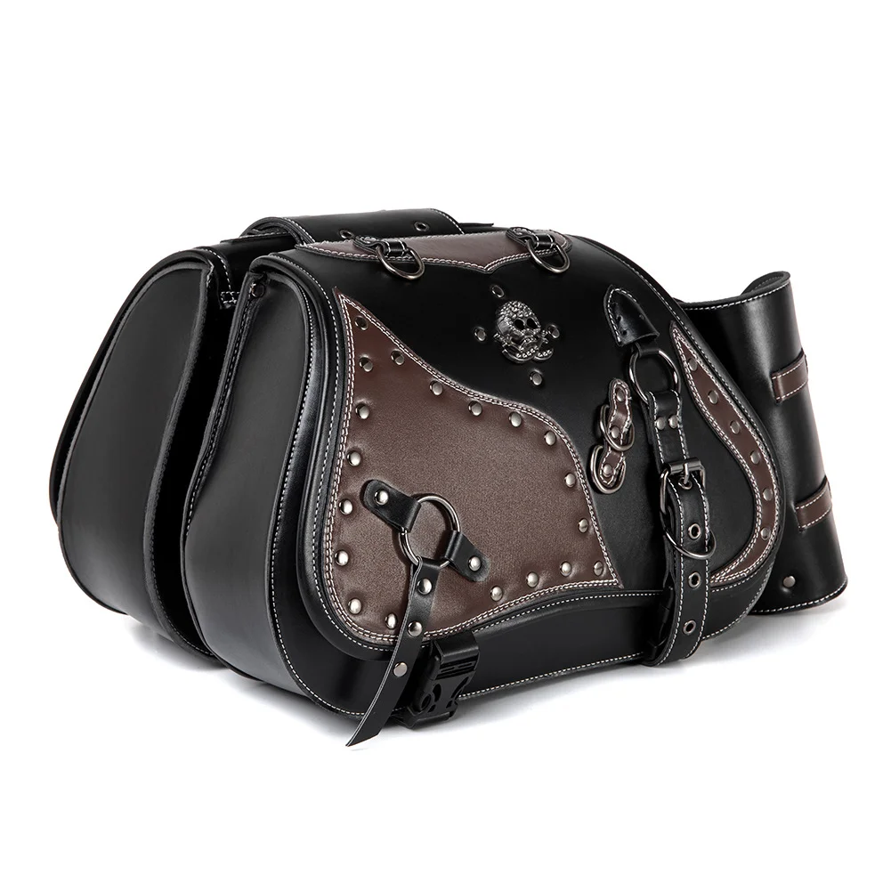 Softail Saddlebags - Retro Series Leather Motorcycle Set