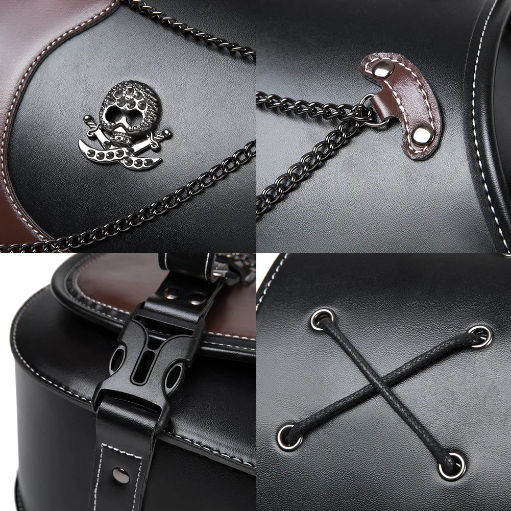 Softail Saddlebags - Retro Series Leather Motorcycle Set - Image 13