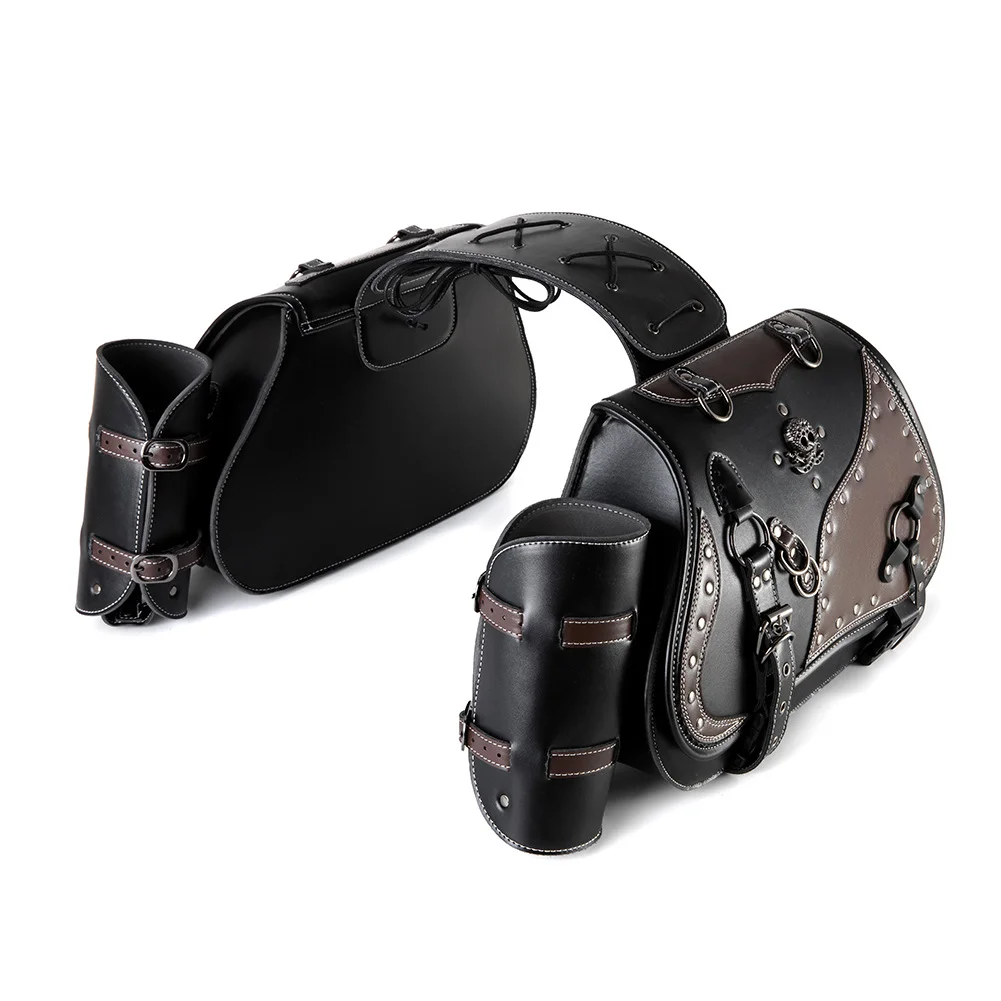 Softail Saddlebags - Retro Series Leather Motorcycle Set - Image 20