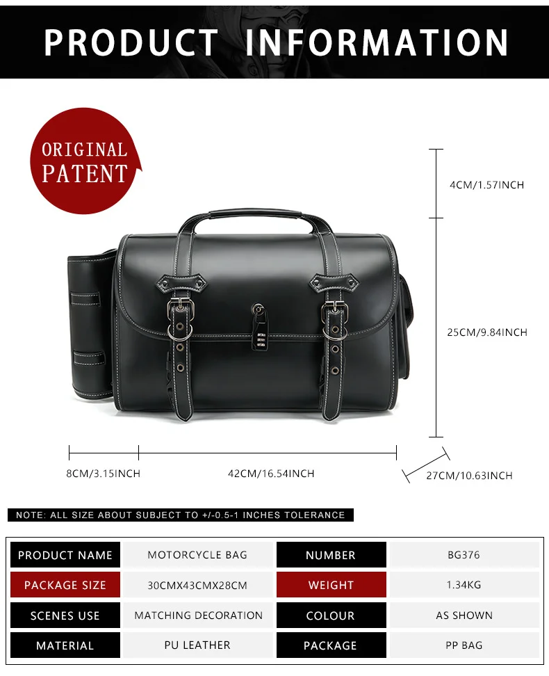 Softail Saddlebags - XL Expedition Leather Motorcycle Bag - Image 3
