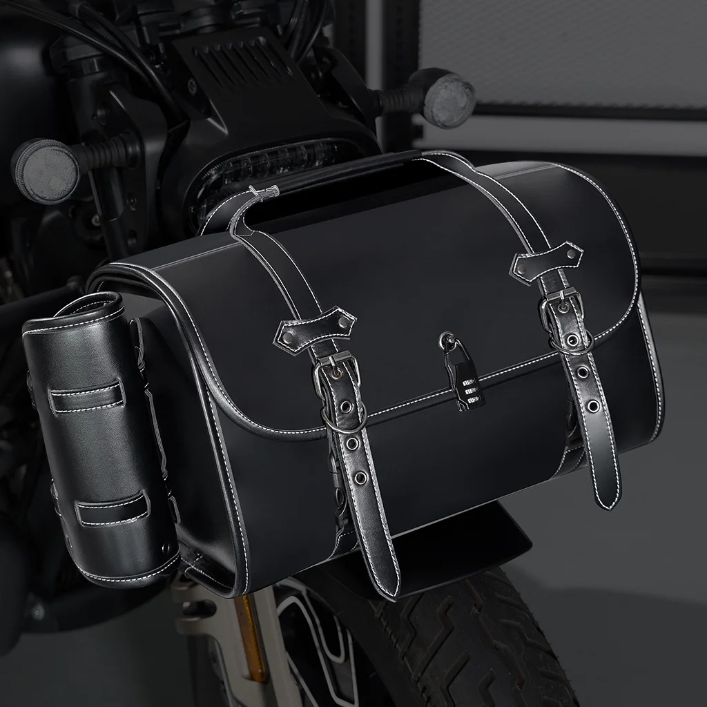 Softail Saddlebags - XL Expedition Leather Motorcycle Bag - Image 13