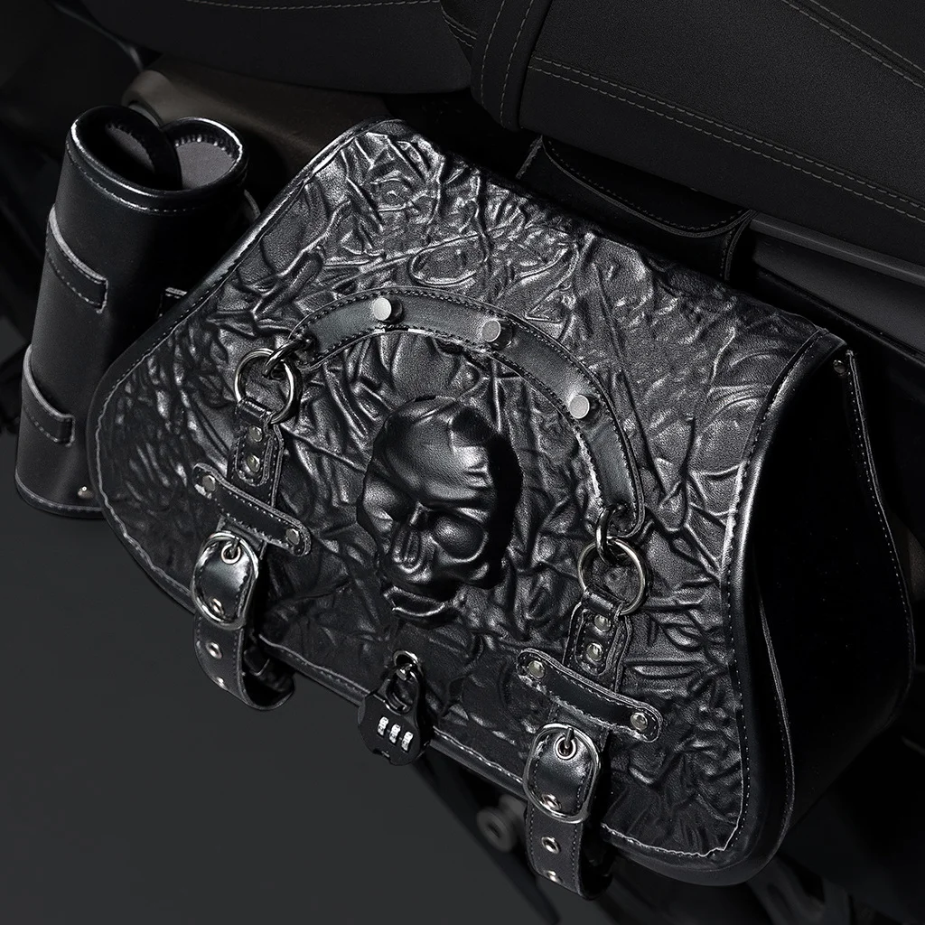 Softail Saddlebags - Anti-Theft Security Leather Bag Set - Image 6
