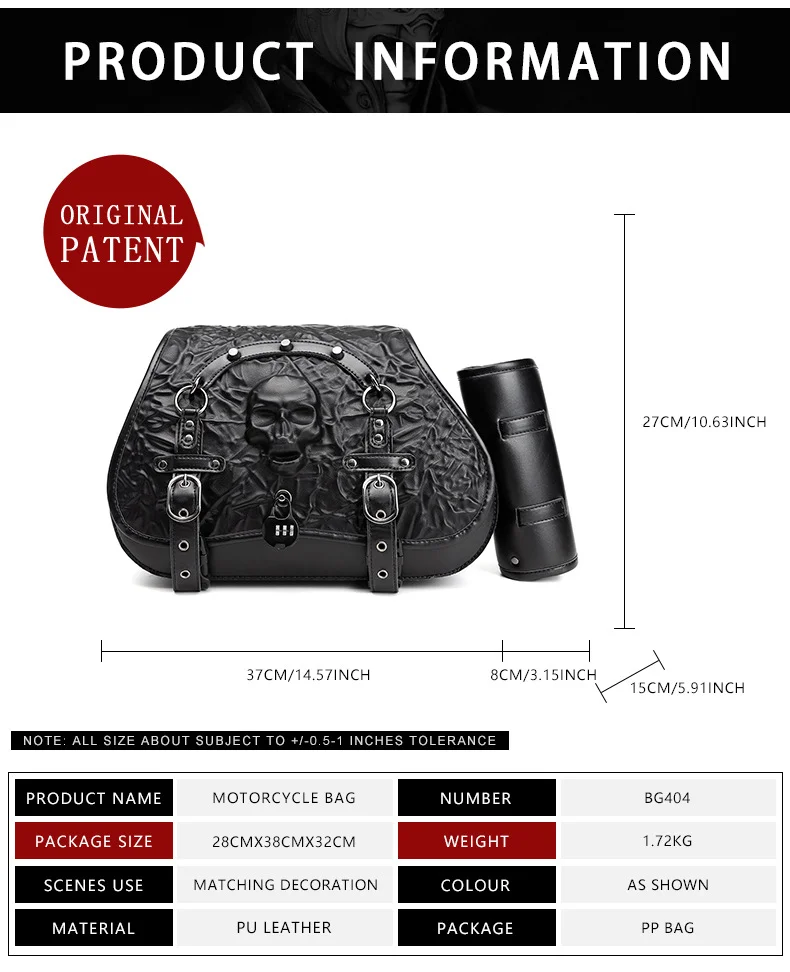 Softail Saddlebags - Anti-Theft Security Leather Bag Set - Image 7