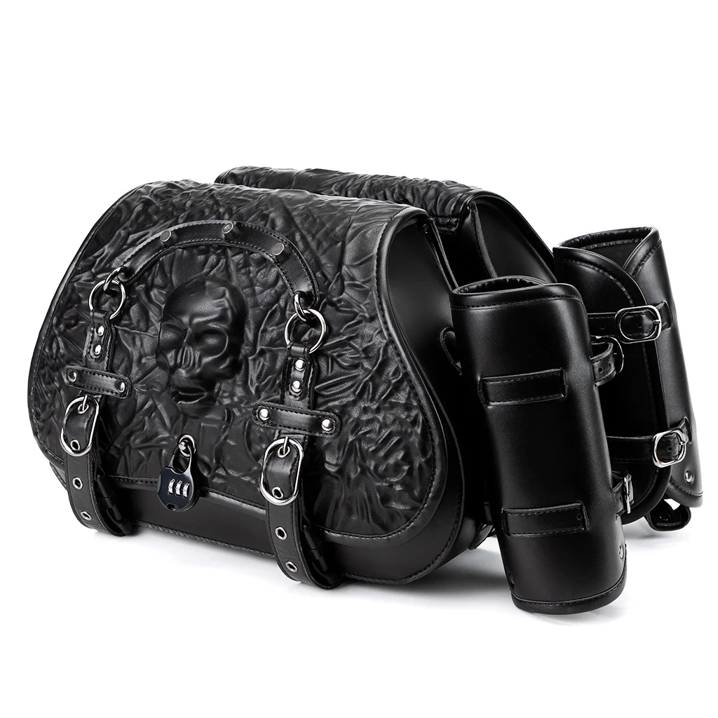 Softail Saddlebags - Anti-Theft Security Leather Bag Set - Image 12