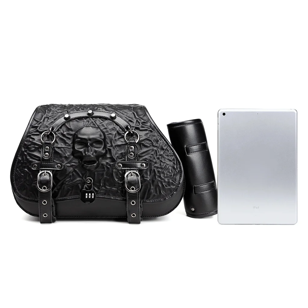Softail Saddlebags - Anti-Theft Security Leather Bag Set - Image 14