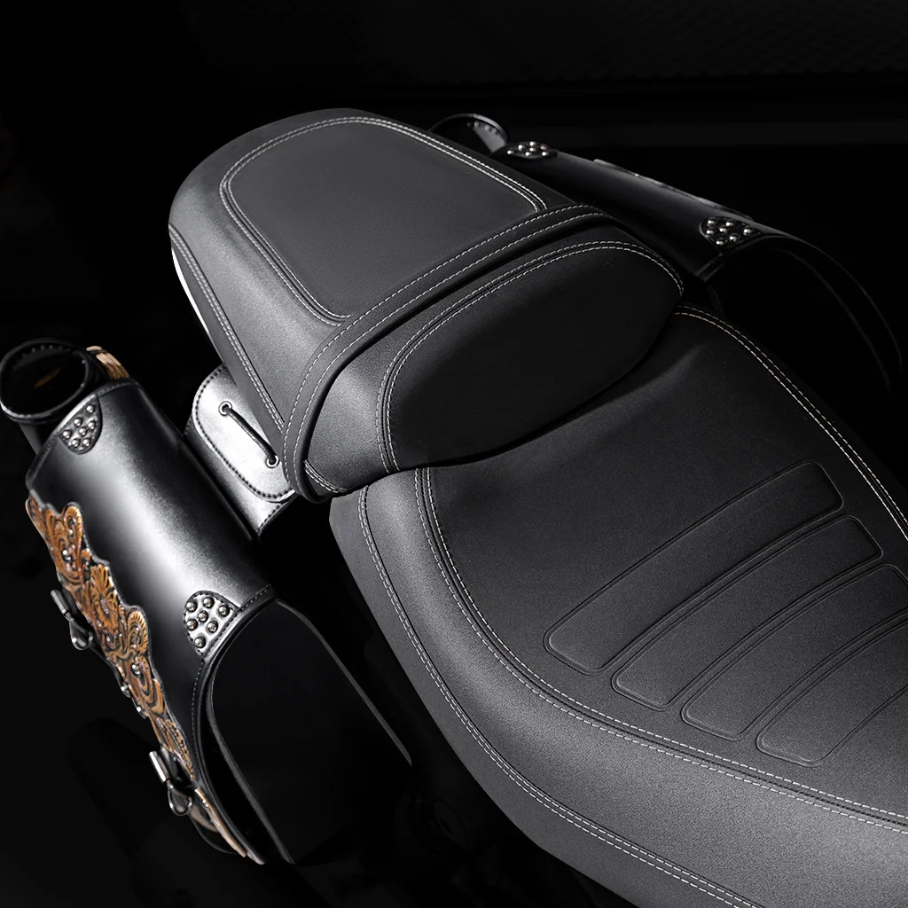 Softail Saddlebag Set - Premium Leather Motorcycle Bags - Image 3