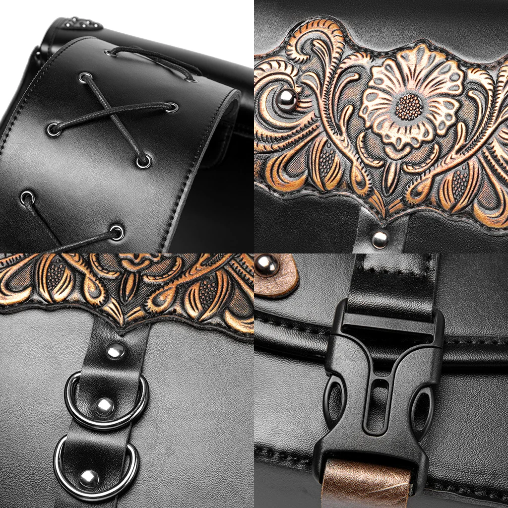 Softail Saddlebag Set - Premium Leather Motorcycle Bags - Image 4
