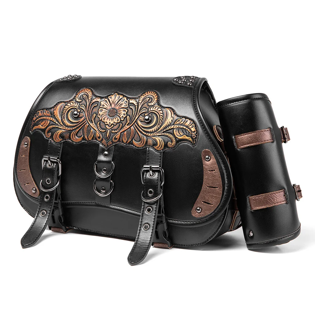 Softail Saddlebag Set - Premium Leather Motorcycle Bags - Image 5
