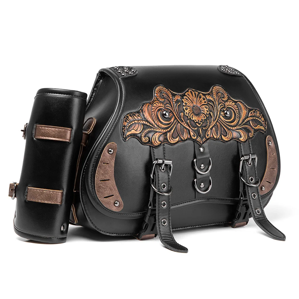 Softail Saddlebag Set - Premium Leather Motorcycle Bags - Image 6