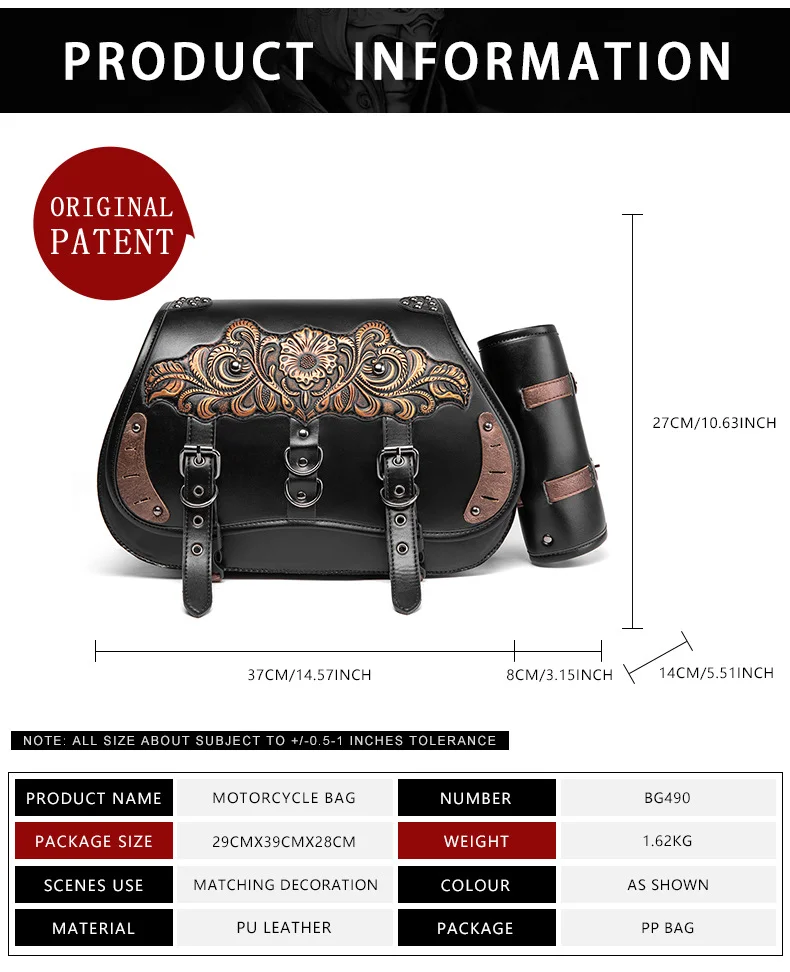 Softail Saddlebag Set - Premium Leather Motorcycle Bags - Image 7