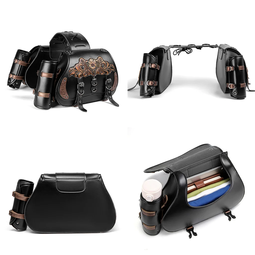 Softail Saddlebag Set - Premium Leather Motorcycle Bags - Image 8