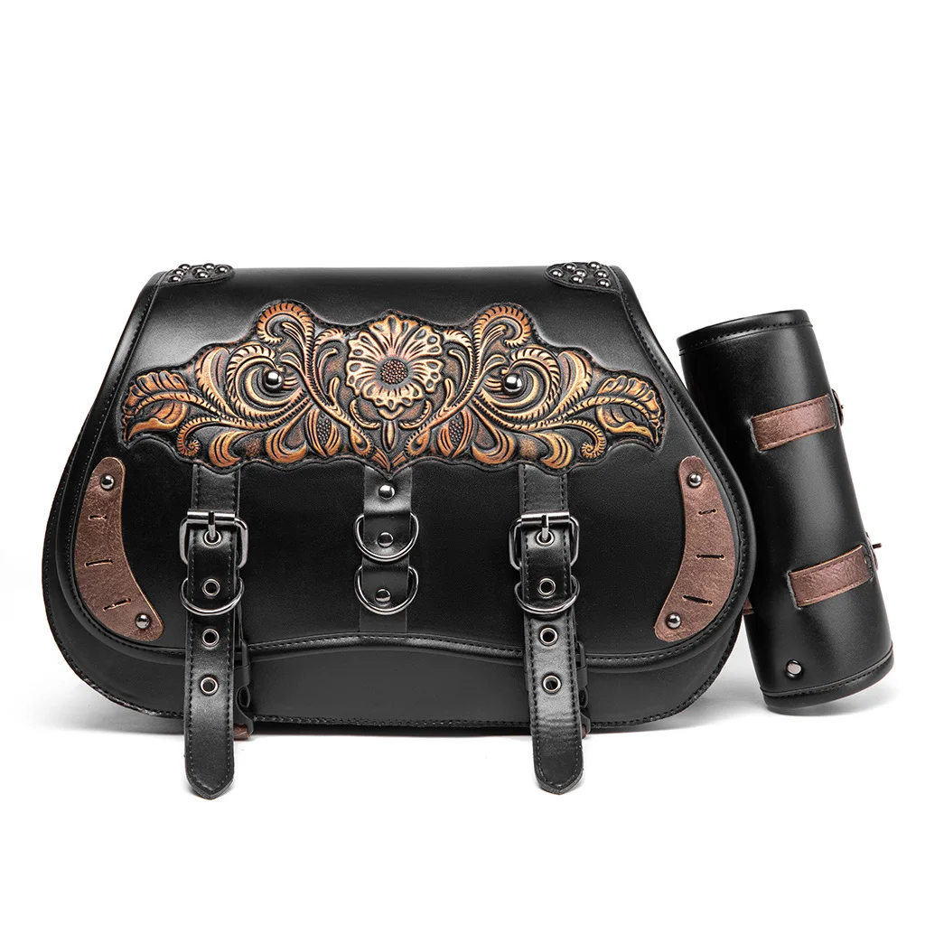 Softail Saddlebag Set - Premium Leather Motorcycle Bags - Image 10