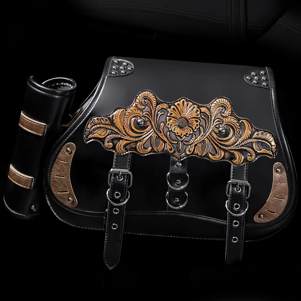 Softail Saddlebag Set - Premium Leather Motorcycle Bags - Image 11
