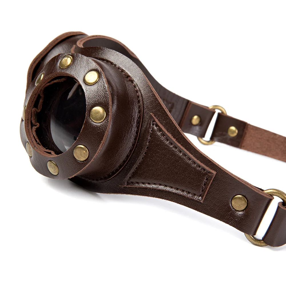 Steampunk Round Goggles - Coffee Frame Silver Lens - 图片 8