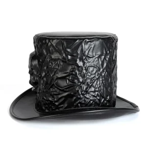 Steampunk Top Hat - Victorian Skull Embossed PU Leather