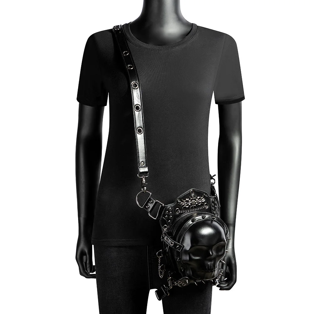 Motorcycle Leg Bag - Compact Steampunk Biker Hip Bag - Image 7