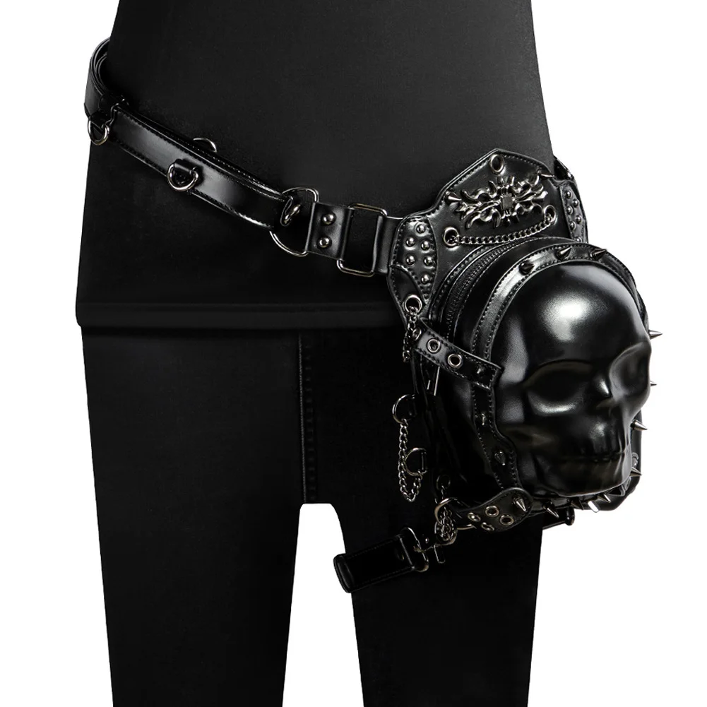 Motorcycle Leg Bag - Compact Steampunk Biker Hip Bag