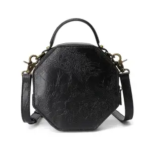 Steampunk Crossbody Saddle Bag – Hexagonal Rivet Chain